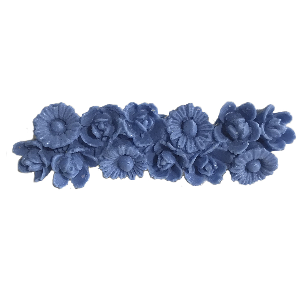 Fornitura - Broches - Imperdible - 74x24mm - Flores Azul Turquesa (1 Uds.)