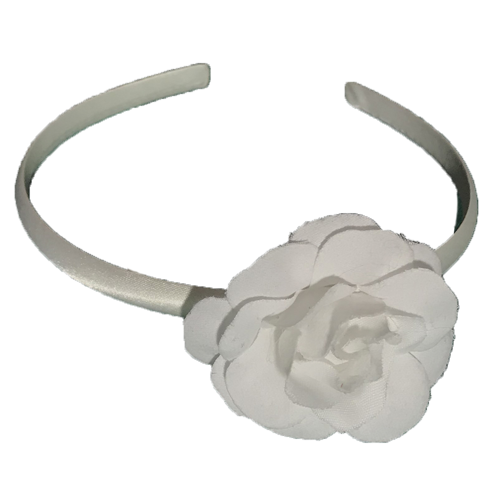 Benigno Apoyarse color Diadema blanca con flor blanca – Urly Flamenca – Urly Moda