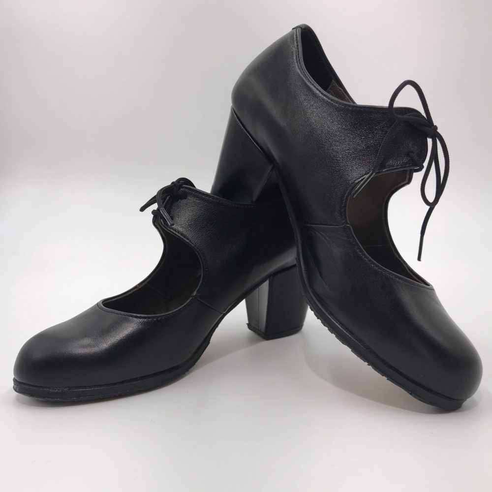 Zapatos Flamenca, Mujer, Cuero, con Clavos, Talla 9.5 (41EU) Negro, Negro 